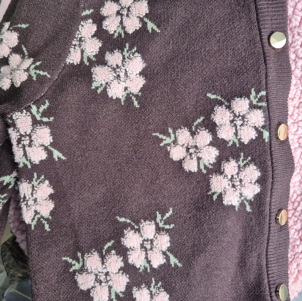 Floral Knit Cardigan Sweater - Picture 6 of 7